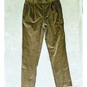 Corbin OTC Golden Brown Corduroy Pants Men Size 38 Unhemmed Pleated Front 48x37